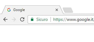 HTTPS Sito sicuro e la navigazione è consentita