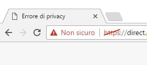 Sito non sicuro, attenzione!