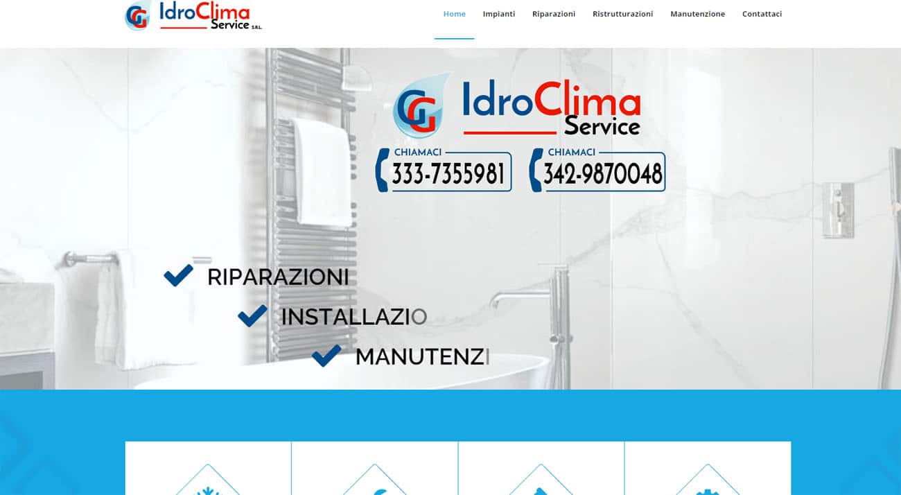 Idroclima Service - Realizzazione del Sito Web Aziendale
