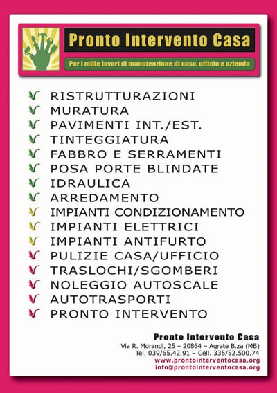 Flayer Pronto Intervento Casa